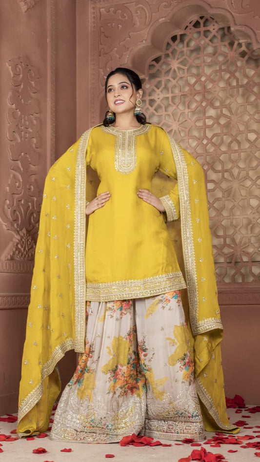 Yellow Kurti with Dupatta
